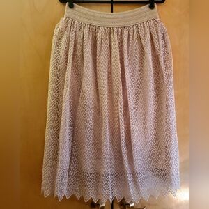 Metrowear Lace Midi Boho Skirt Beige Tan Festival Size Large NEW